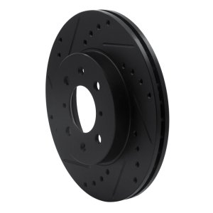 Fiat Panda Brake Rotor (1) - Front Left - R1 Concepts - Drilled & Slotted - Black - `06-`11